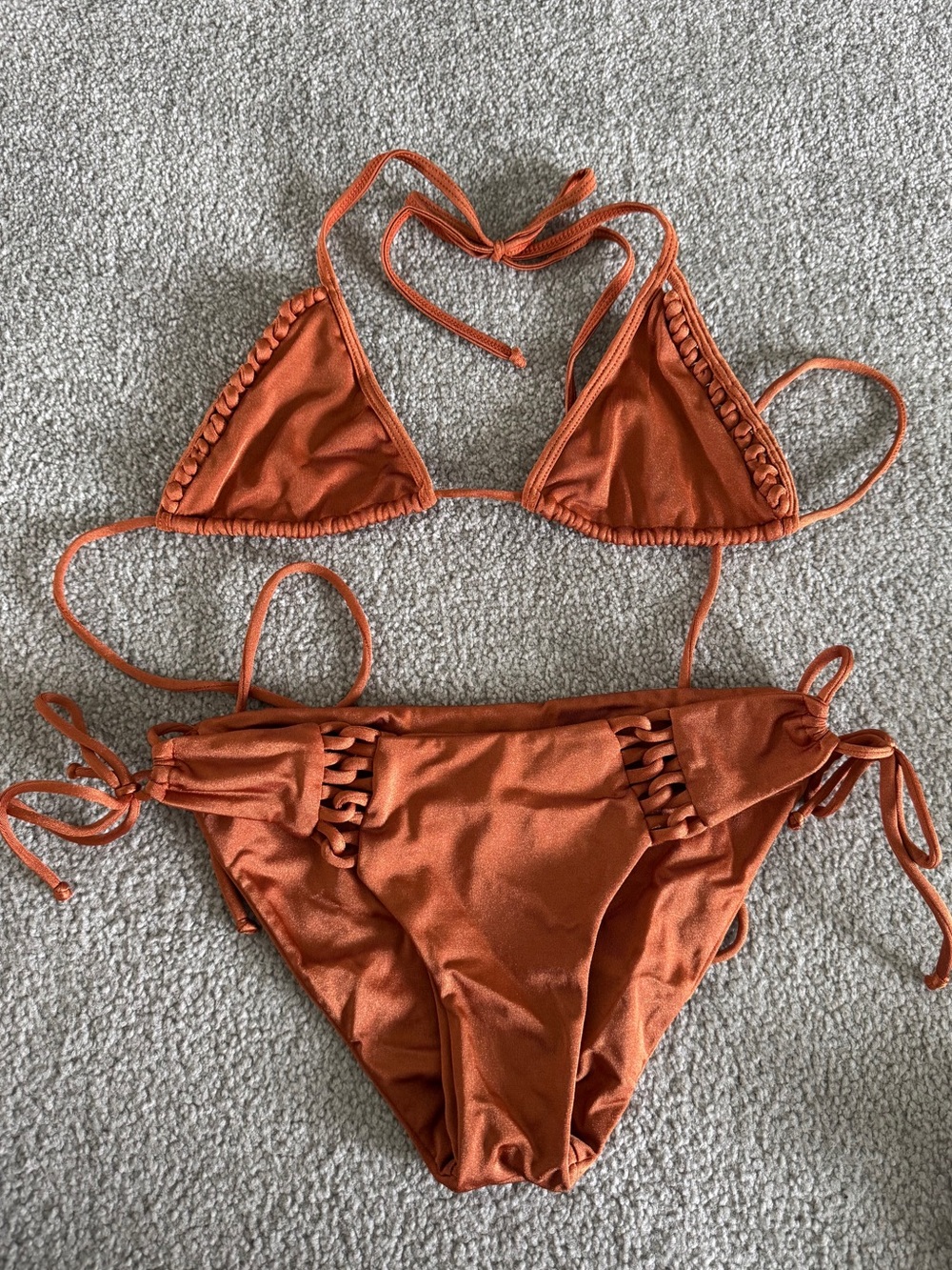 Tularosa Clemence Woven Bikini Set Size Medium Color Rust